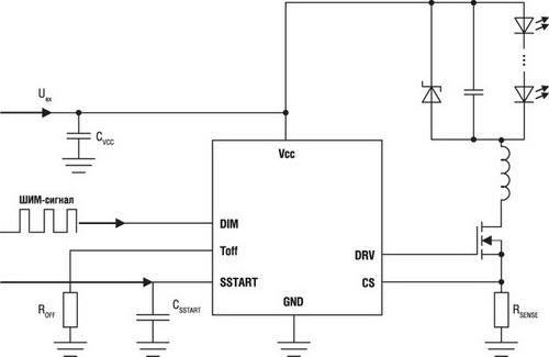 Типовая схема включения NCL30105 
