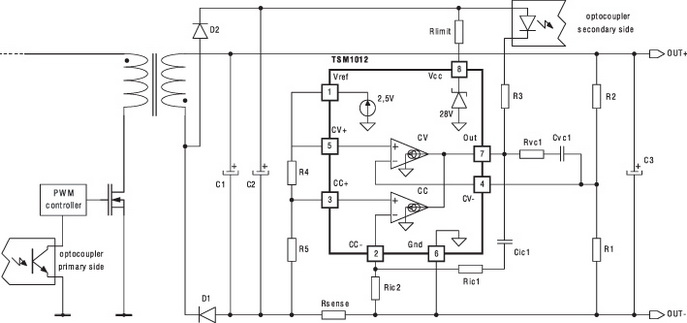 Сетевое зарядное устройство на CC/CV-контроллере TSM1012