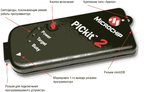 Внешний вид программатора PICkit2