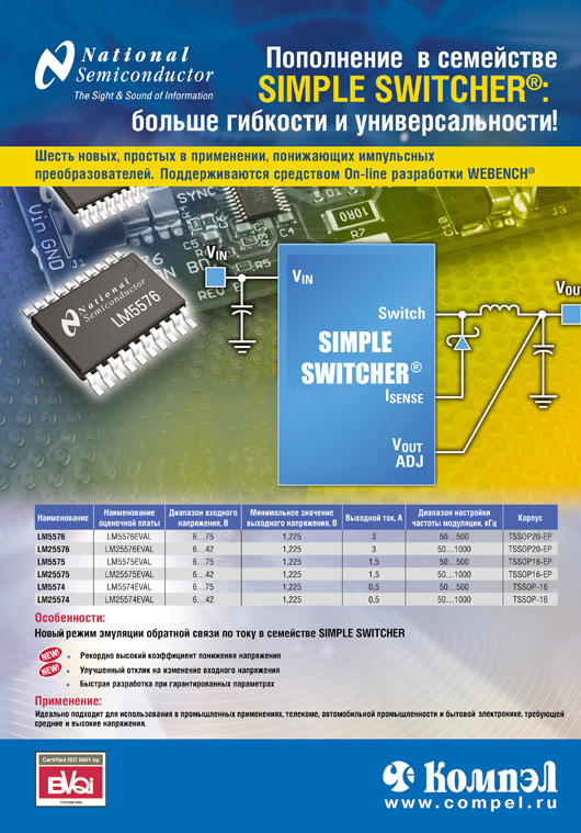 National Semiconductor Пополнение в семействе SIMPLE SWITCHER